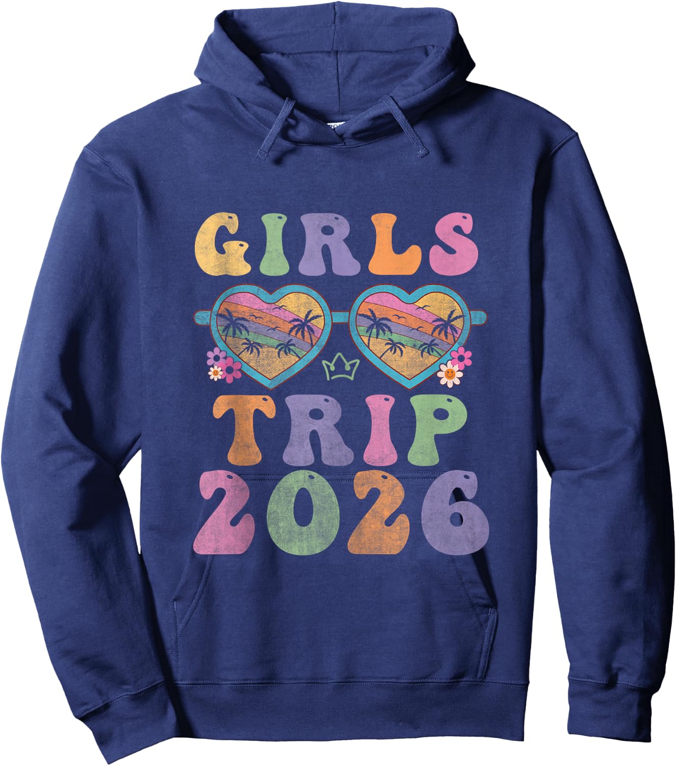 Girl's Trip 2026 Sisters Trip Summer Vacay Lover Road Trip Hoodie - Hoodie | Navy