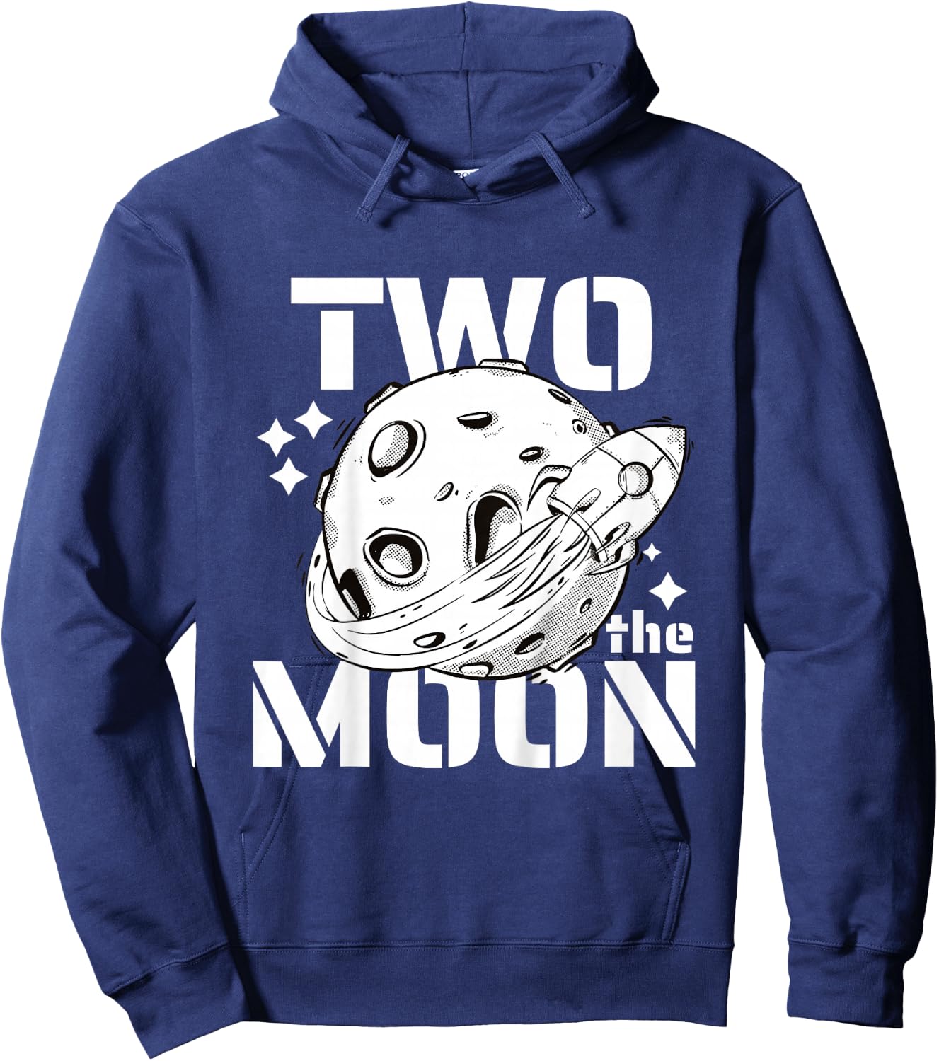 Kids Two The Moon 2 Year Old Birthday Boy Space Astronaut Bday Hoodie - Hoodie | Navy
