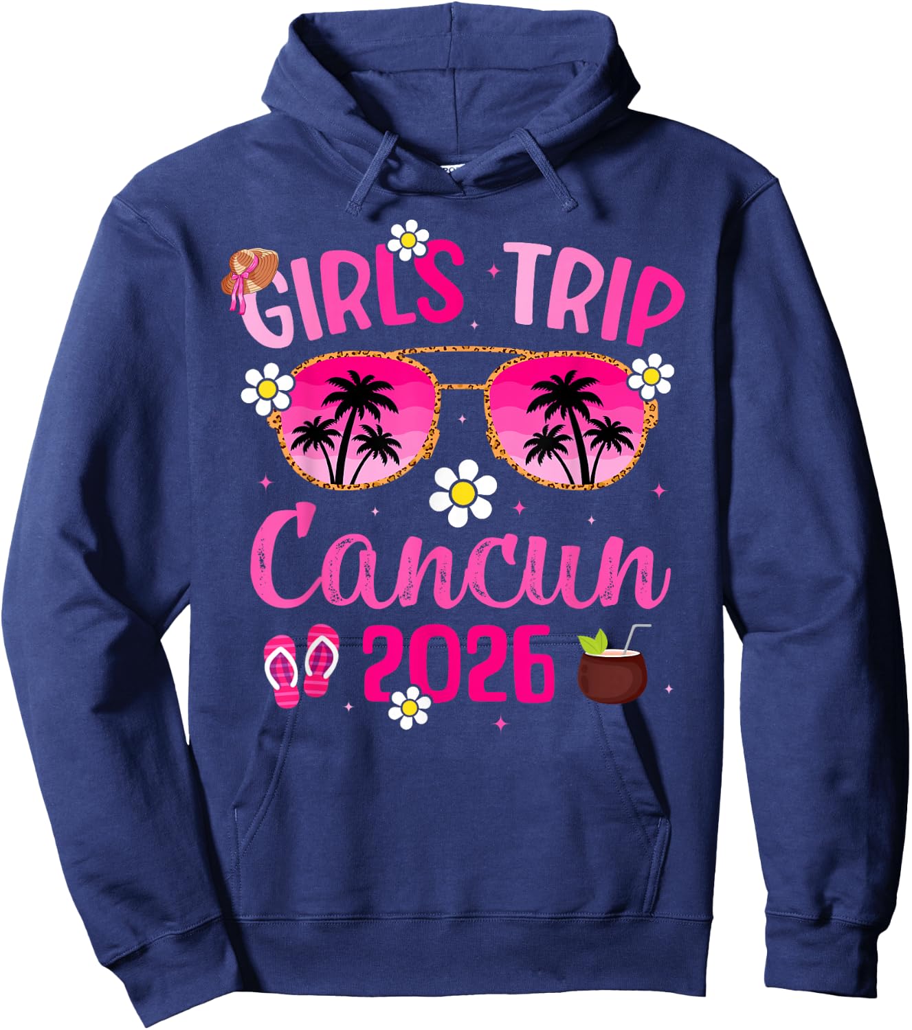 Girl’s Trip Cancun 2026 Besties Cancun, Mexico Vacation Hoodie - Hoodie | Navy