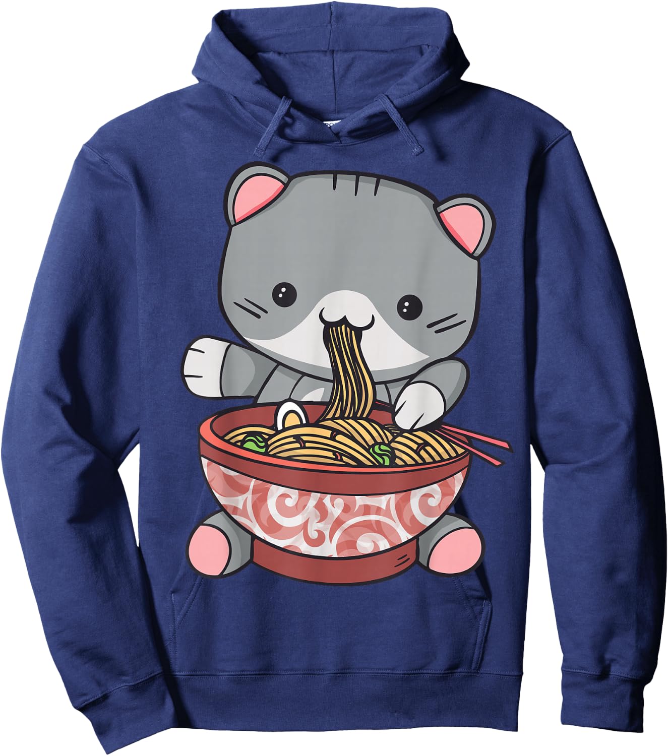 Ramen Cat Japanese Kawaii Anime Lover Hoodie - Hoodie | Navy