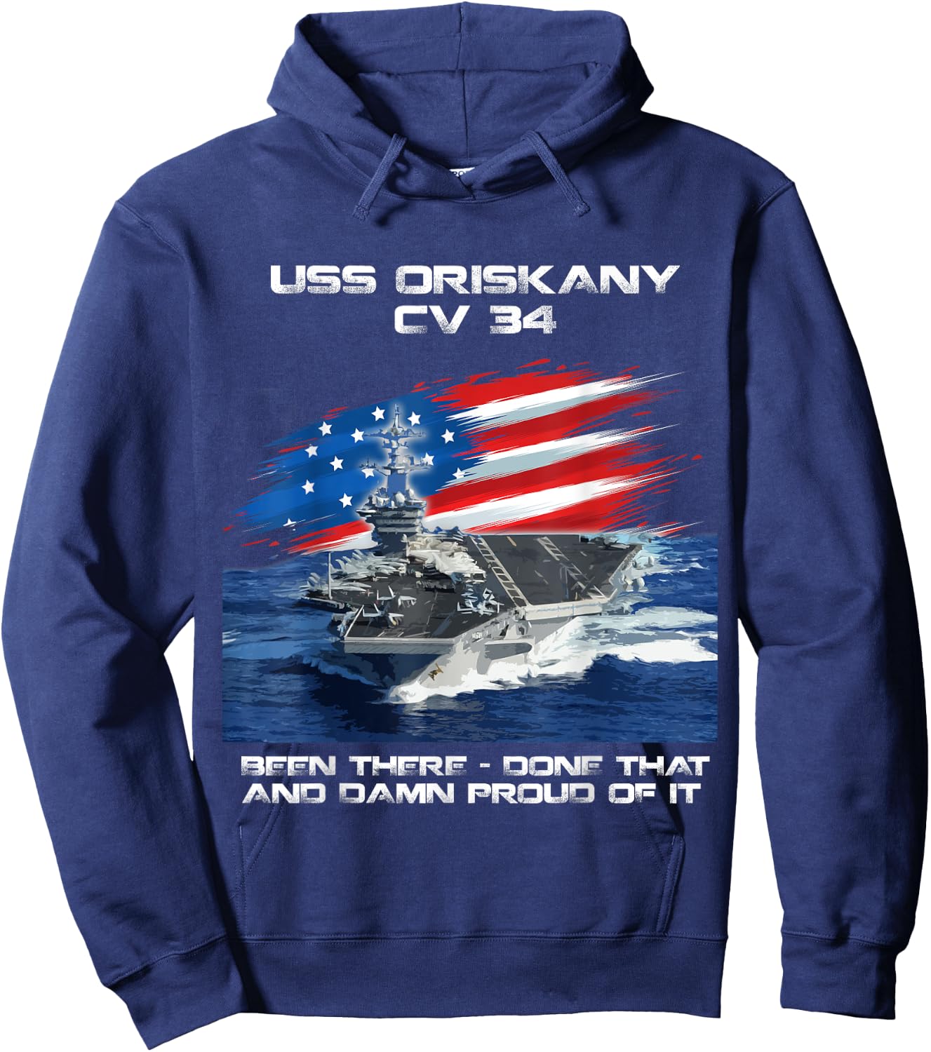 USS Oriskany CV 34 Aircraft Carrier Veteran USA Flag Xmas Men Hoodie - Hoodie | Navy