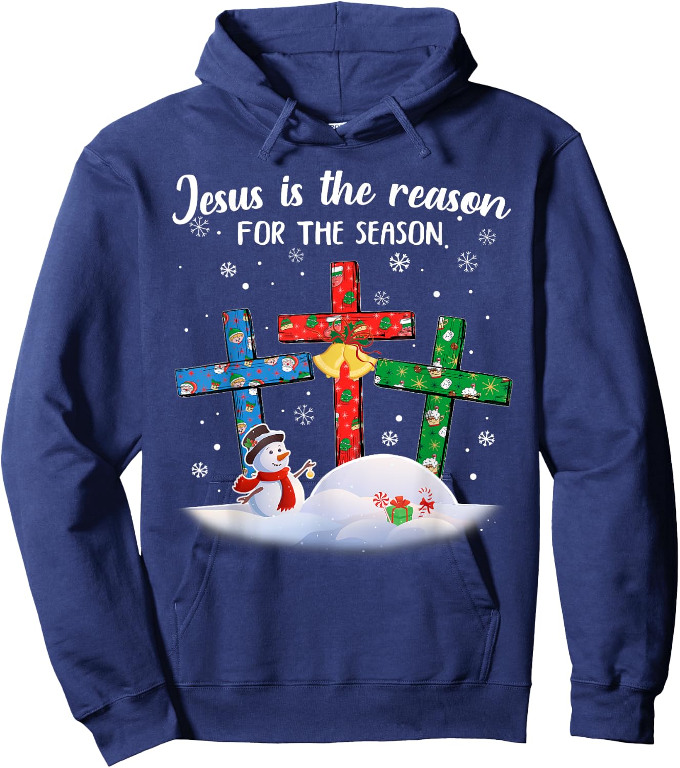 Jesus Is The Reason For The Season Christian Christmas Xmas Hoodie - Hoodie | Navy
