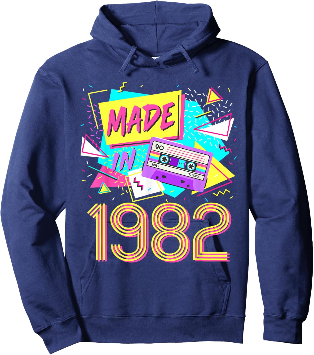Made in 1982 40 Years Old Retro Vintage 80s 40th Birthday Hoodie - Hoodie | Navy
