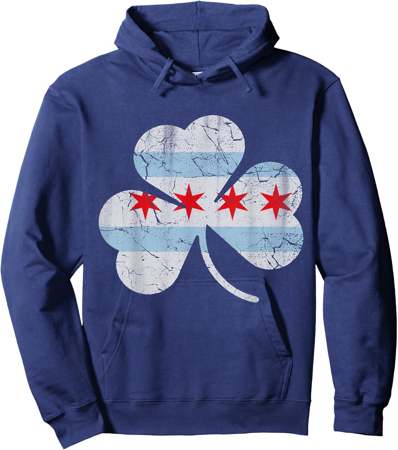 Chicago Flag Shamrock Irish St Patricks Day Couples Groups Hoodie - Hoodie | Navy