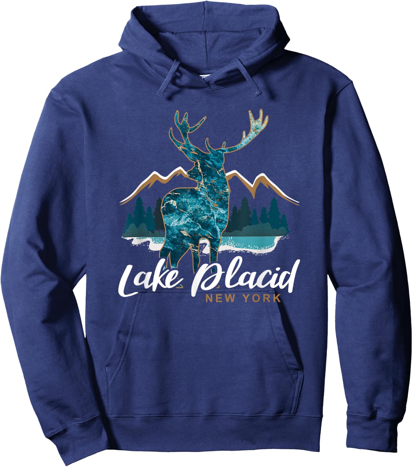 Lake Placid New York USA Adirondack Mountains Souvenir Hoodie - Hoodie | Navy