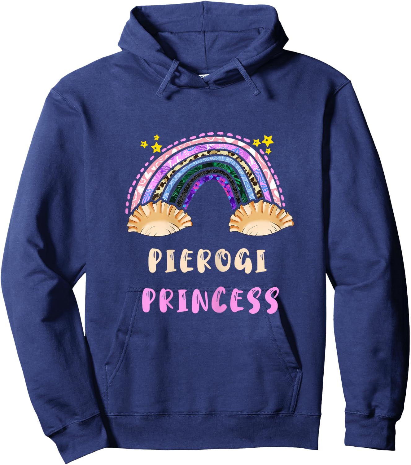 Pierogi Princess Poland Polish Food Rainbow Pierogi Dumpling Hoodie - Hoodie | Navy