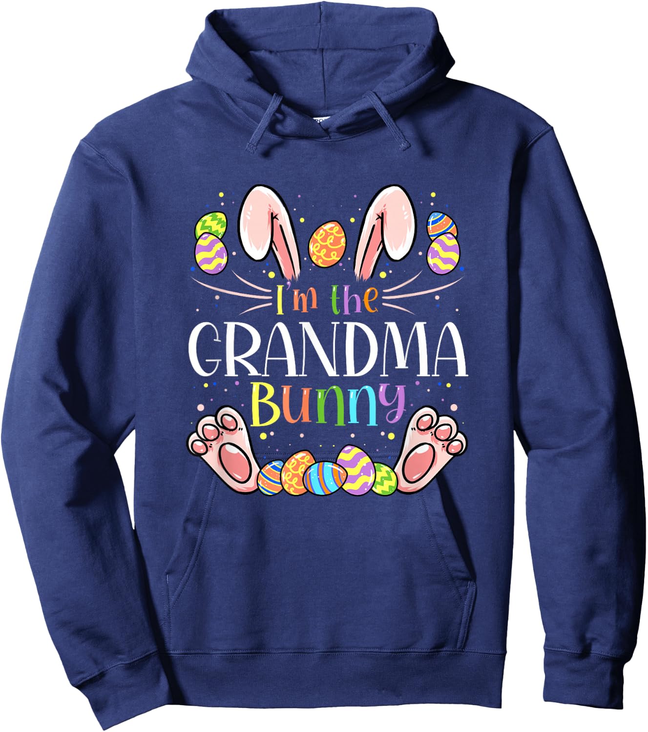 I'm The Grandma Bunny Matching Family Easter Party Hoodie - Hoodie | Navy