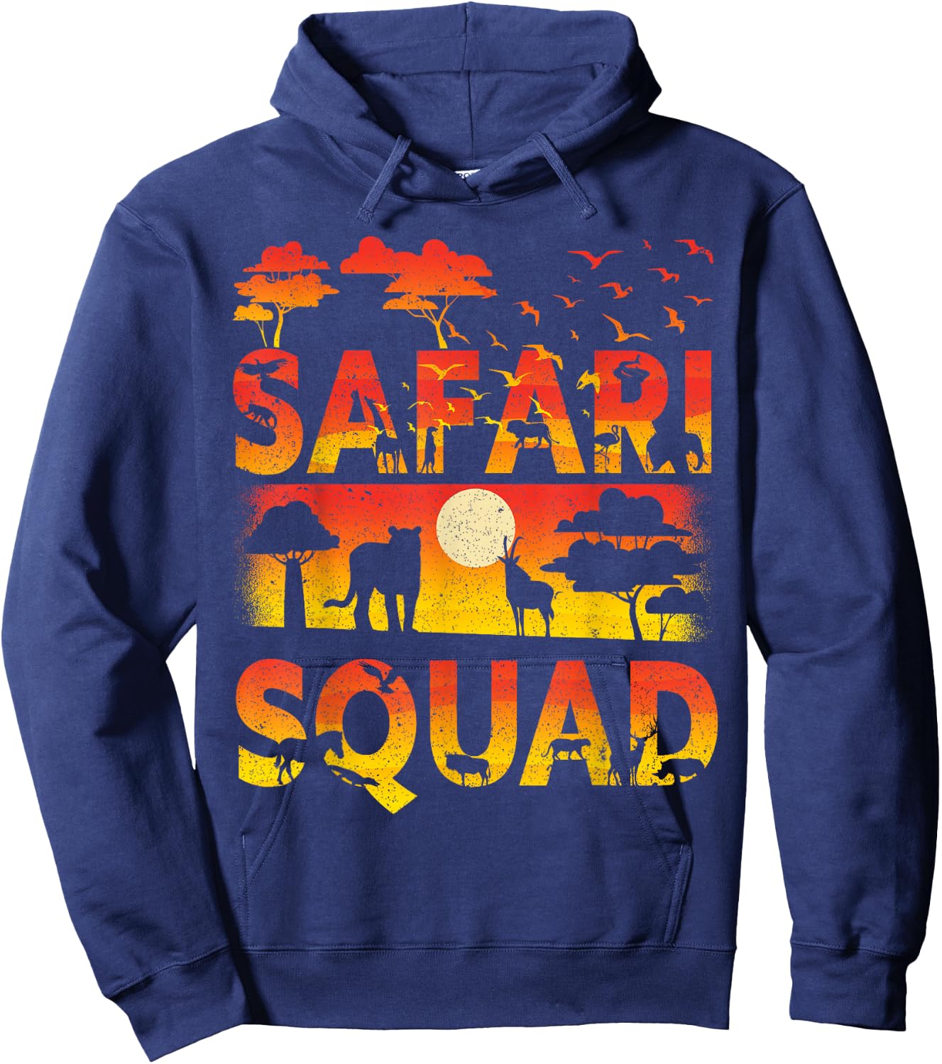 Safari Squad Zoo African Animals Hoodie - Hoodie | Navy