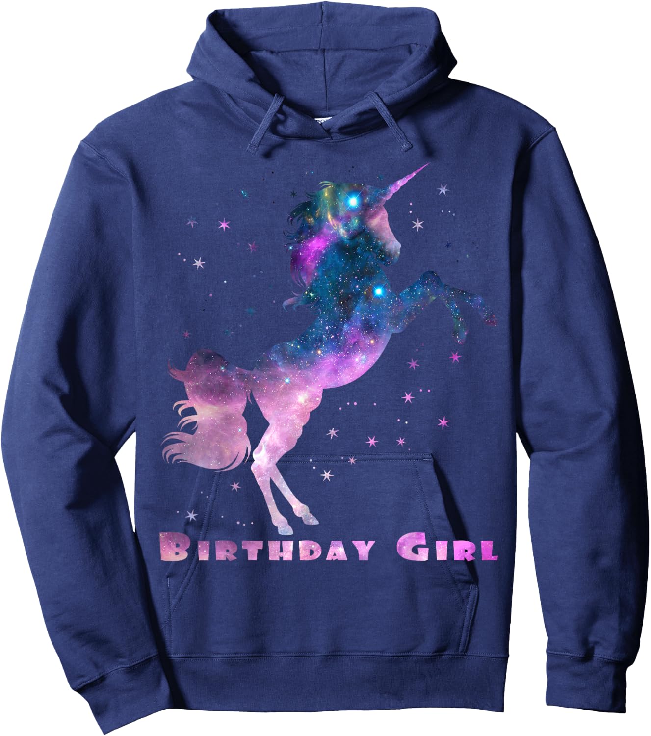 Space Unicorn Birthday Girl Galaxy Unicorn Cute Teens Kids Hoodie - Hoodie | Navy