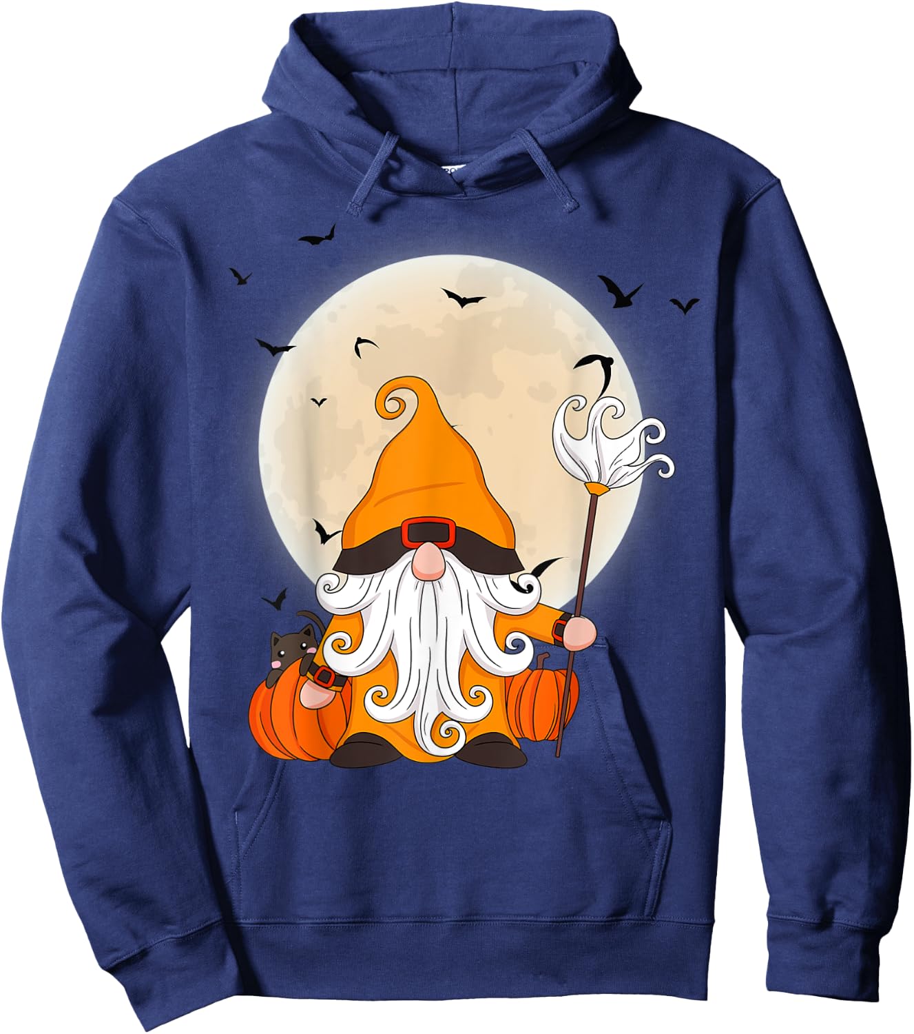 halloween cat gnome cute Gnome Halloween Costume Pumpkin Men Women Kids Hoodie - Hoodie | Navy