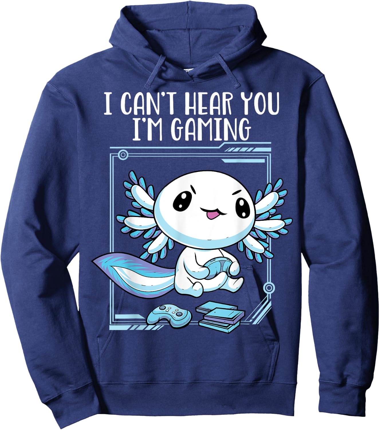 Gamer Axolotl Shirt Gamesolotl Fish Gaming Video Gamer Anime Hoodie - Hoodie | Navy