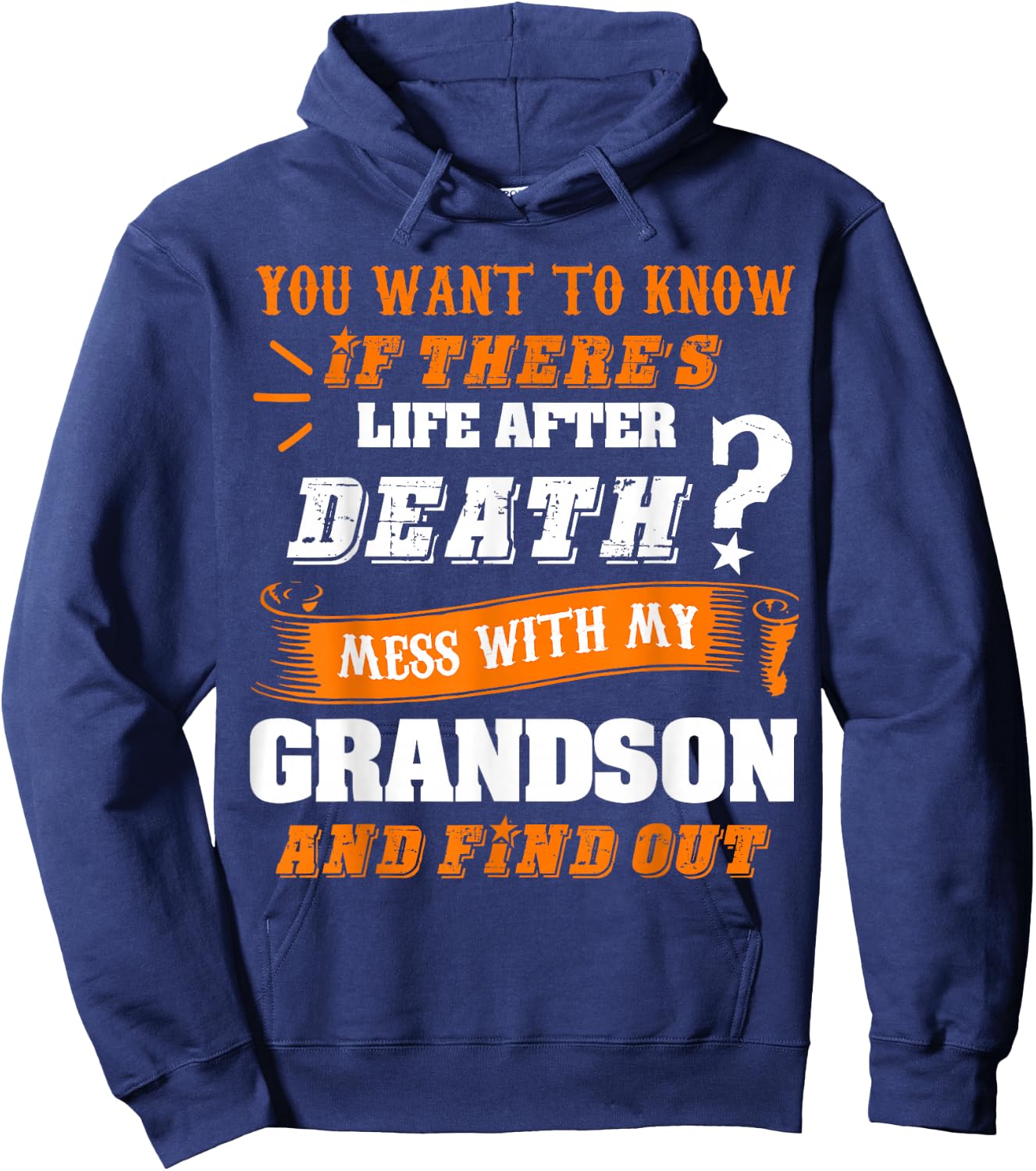 Family Shirt Don't Mess With My Grandson Funny Gift Hoodie - Hoodie | Navy