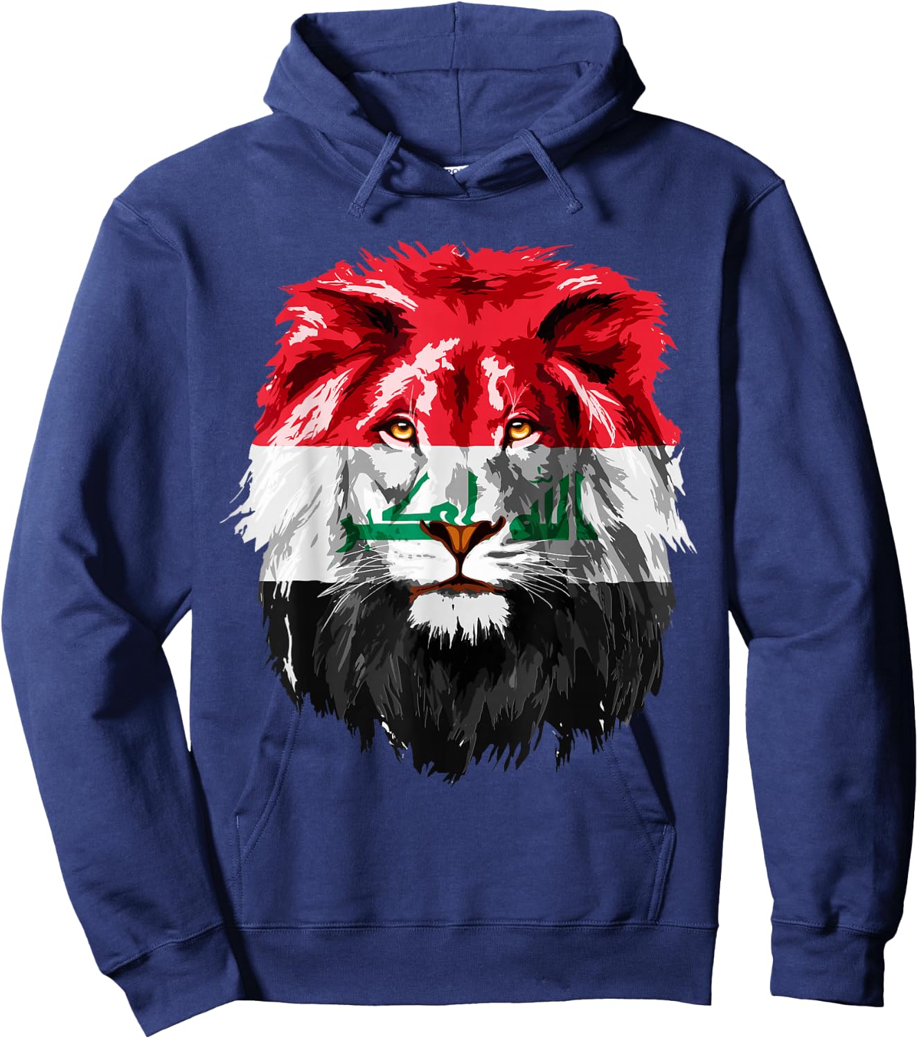 Iraqi Flag Iraq Pride Lion Face Iraq Flag Hoodie - Hoodie | Navy