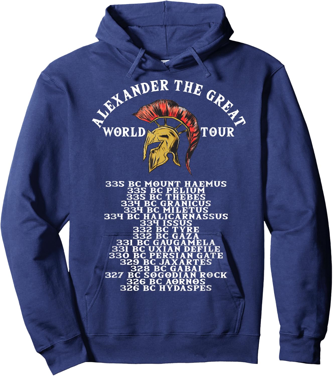 Ancient Greek History, Alexander The Great World Tour Hoodie - Hoodie | Navy