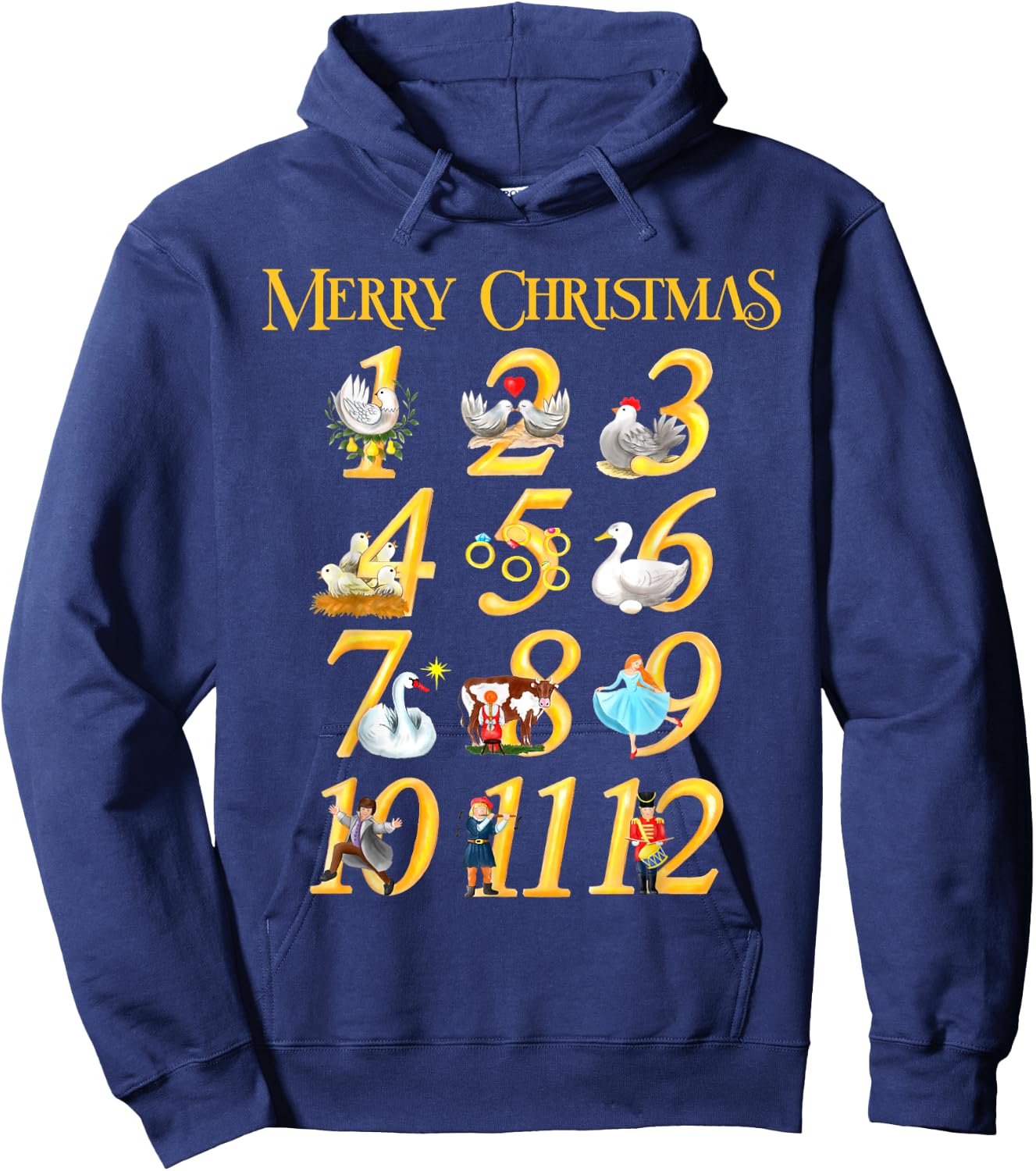 Merry Christmas Carol 12 days Gift Hoodie - Hoodie | Navy
