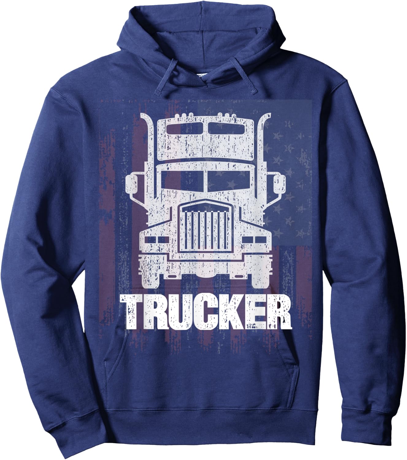 Cool Vintage Tractor Trailer Truck Drivers Gift Hoodie - Hoodie | Navy