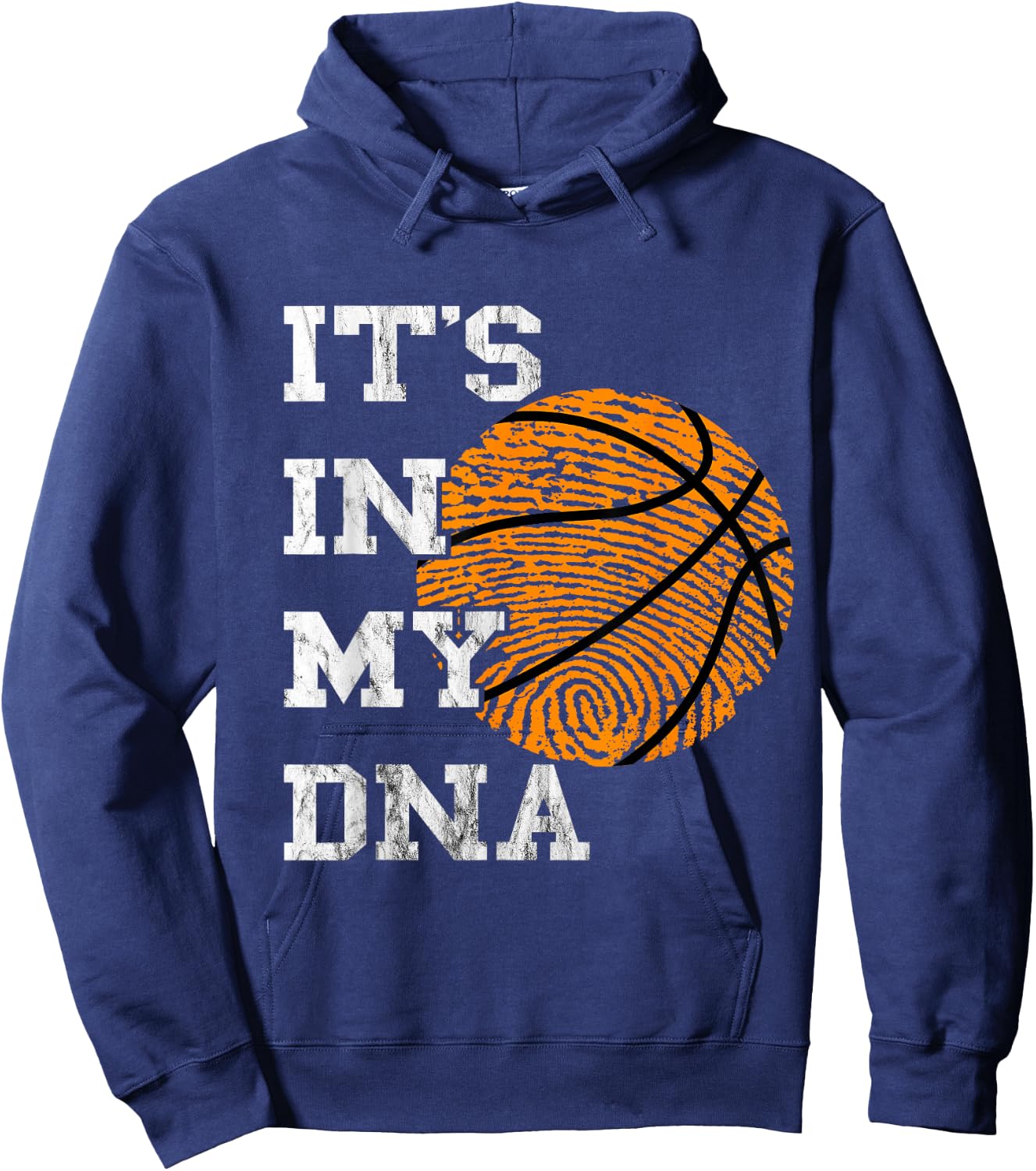 Basketball It's In My DNA Fingerprint Playing Basketball Hoodie - Hoodie | Navy