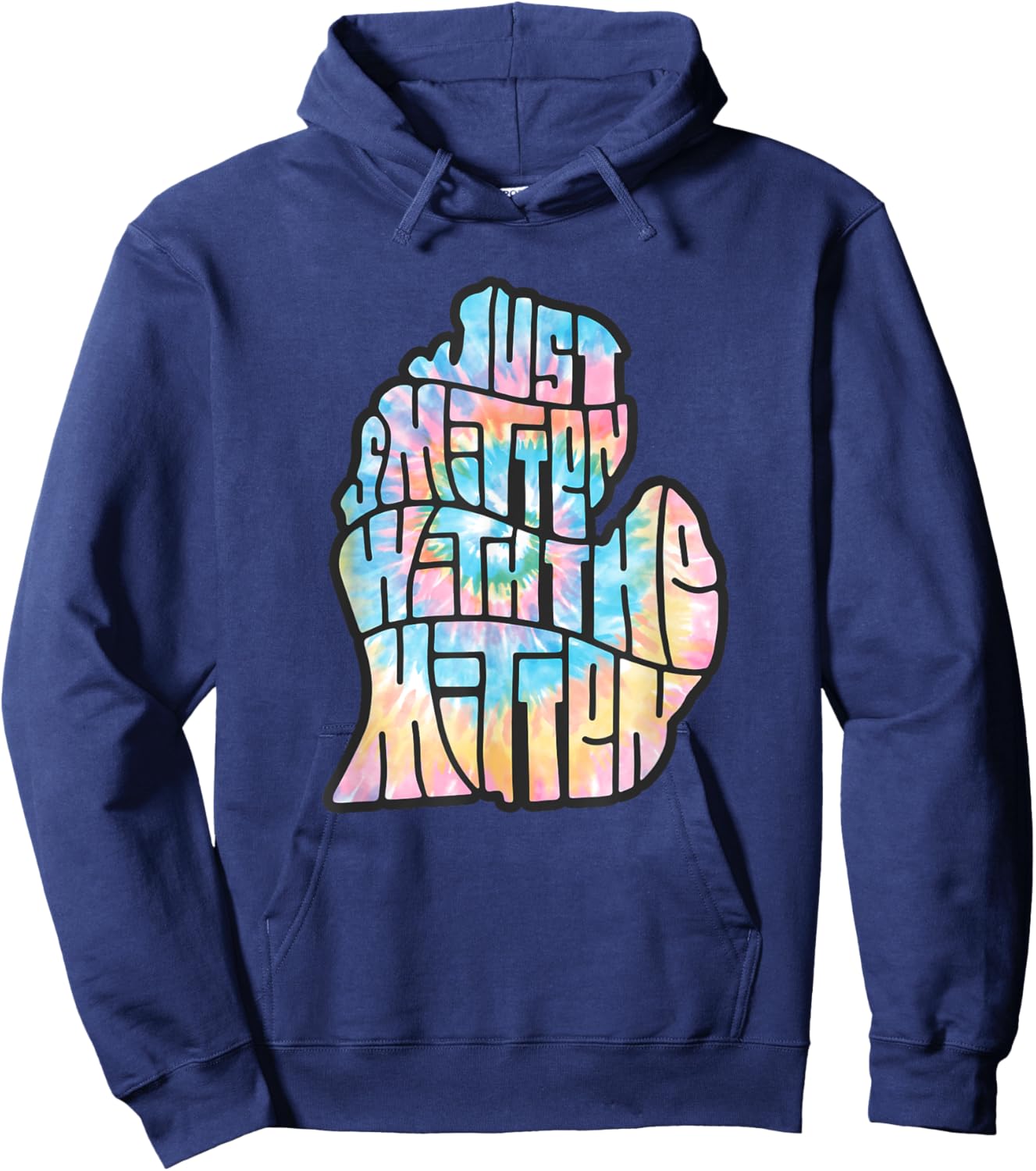 Tie Dye Michigan Native | Smitten With the Mitten Hoodie - Hoodie | Navy