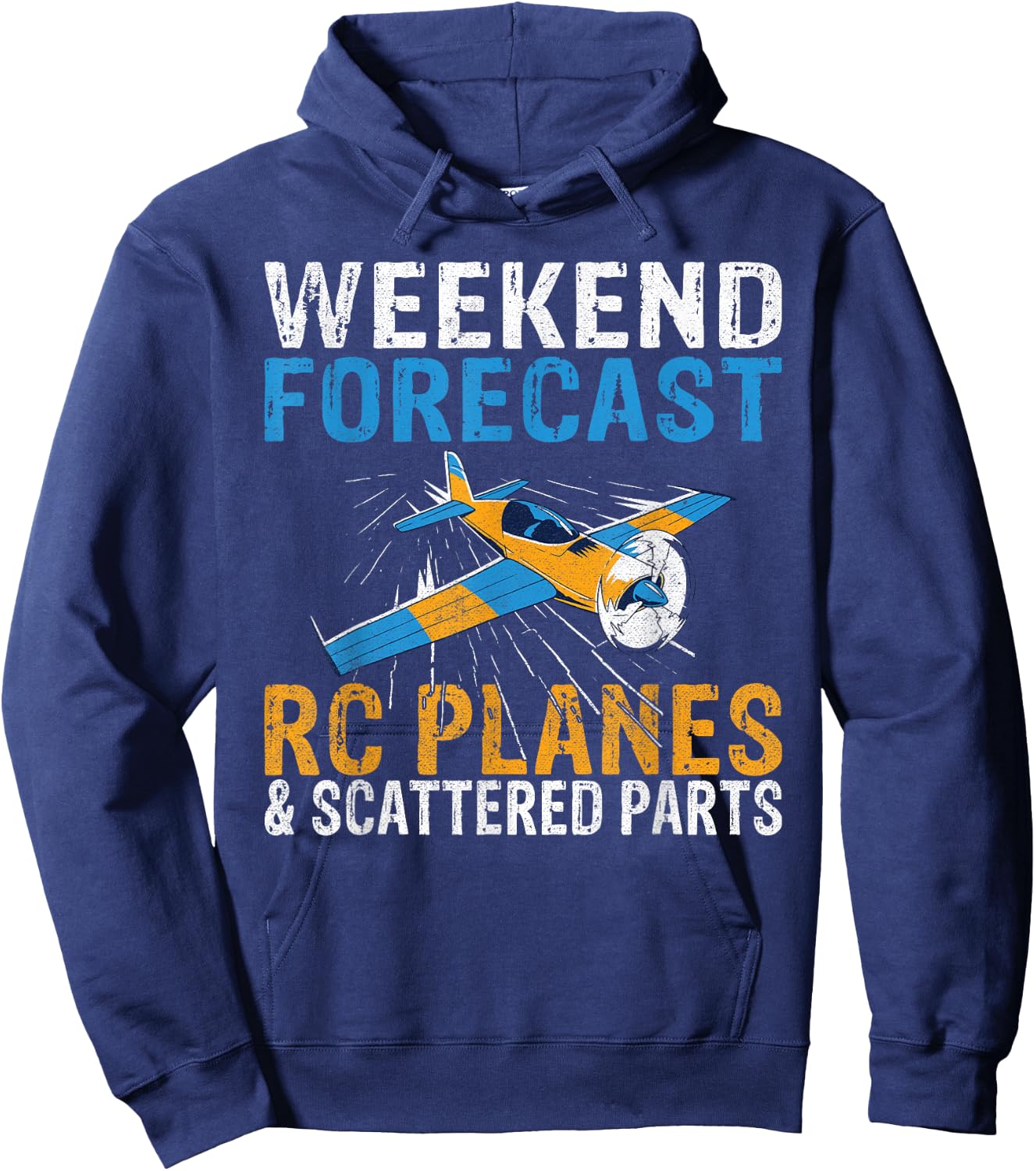 Weekend Forecast Rc Planes and scattered Parts RC Plane Hoodie - Hoodie | Navy
