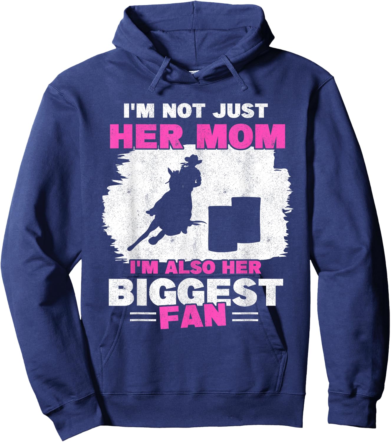 Mother Of Barrel Racer Mom Biggest Fan Horse Barrel Racing Hoodie - Hoodie | Navy