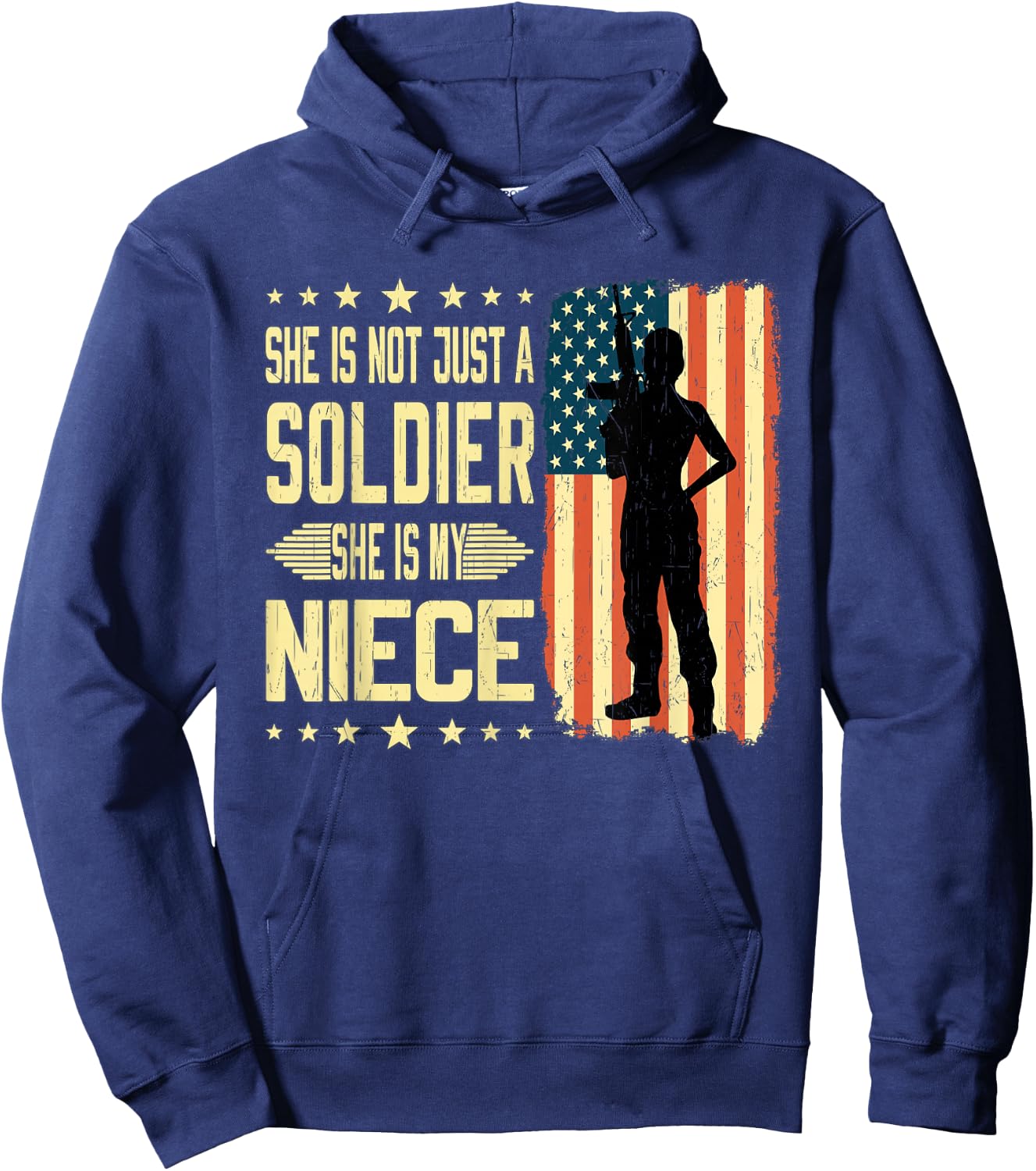 My Niece Is A Soldier Hero Proud Army Aunt Uncle Military Hoodie - Hoodie | Navy