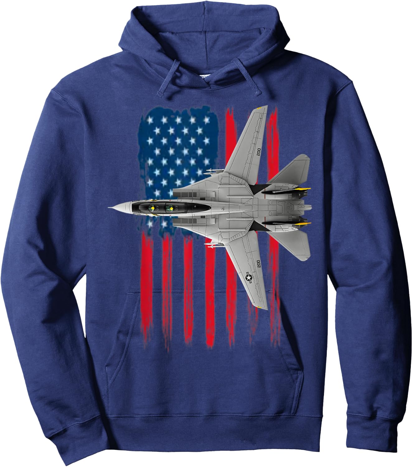 A Patriotic Navy F-14 Tomcat and the American flag. Hoodie - Hoodie | Navy