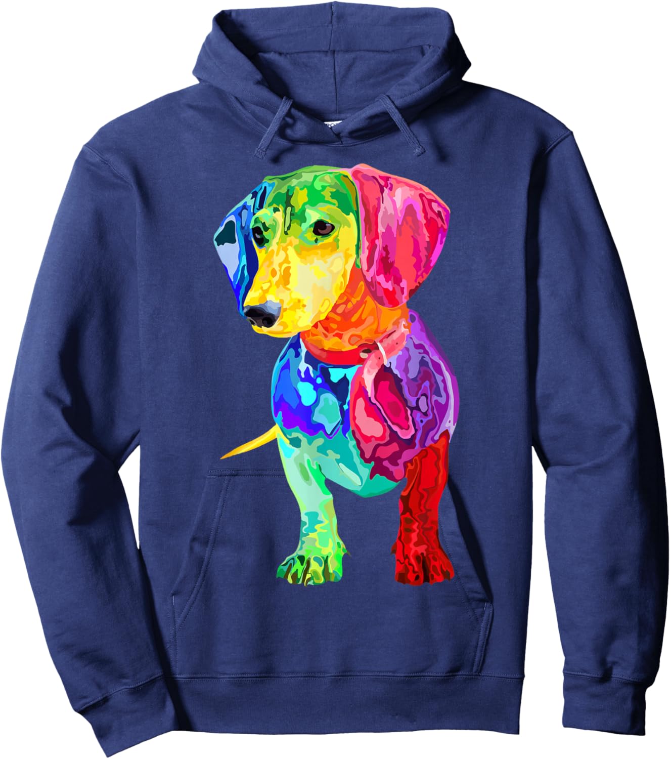 Dog Lover Gifts Dachshund for Colorful Wiener Dog Men Small Hoodie - Hoodie | Navy