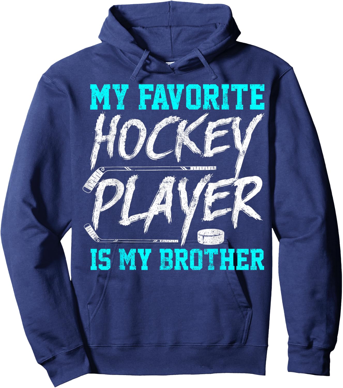 Celebratory Favorite Hockey Player Brother Sibling Sister Hoodie - Hoodie | Navy