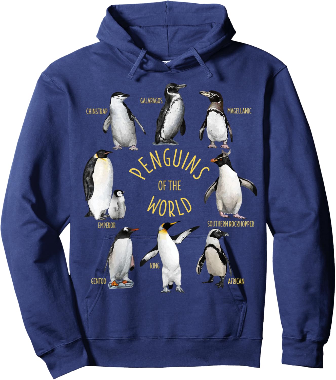 All Types Of Penguins Of The World Funny Penguin Lover Gift Hoodie - Hoodie | Navy