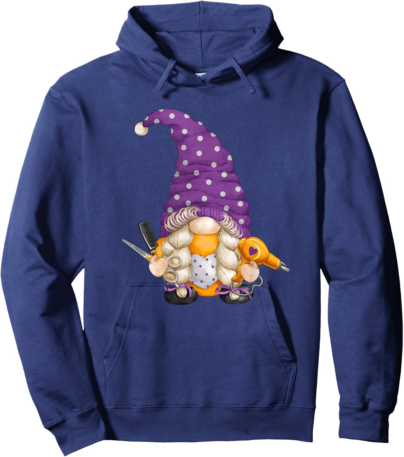 Cute Hairdresser Gnome Who Loves Styling & Gnomies Hoodie - Hoodie | Navy
