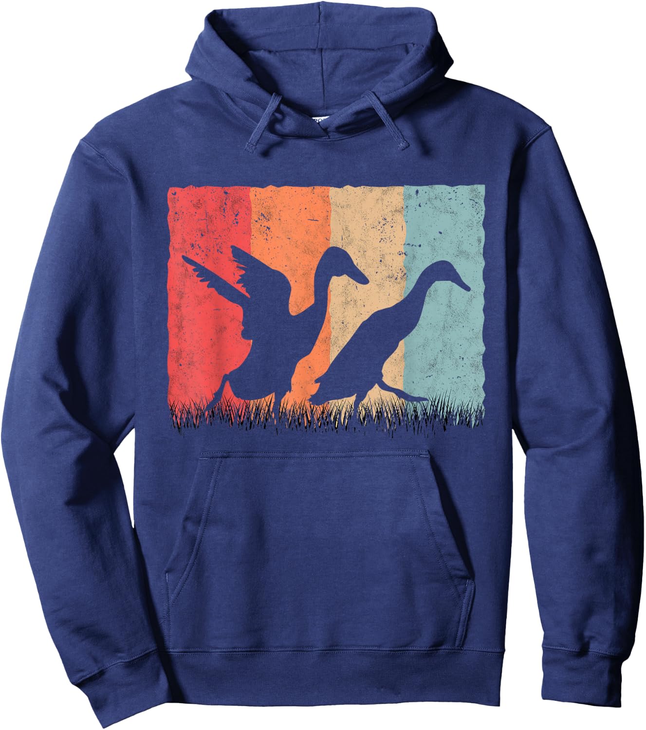 Running Duck Retro Runner Duck Vintage Hoodie - Hoodie | Navy