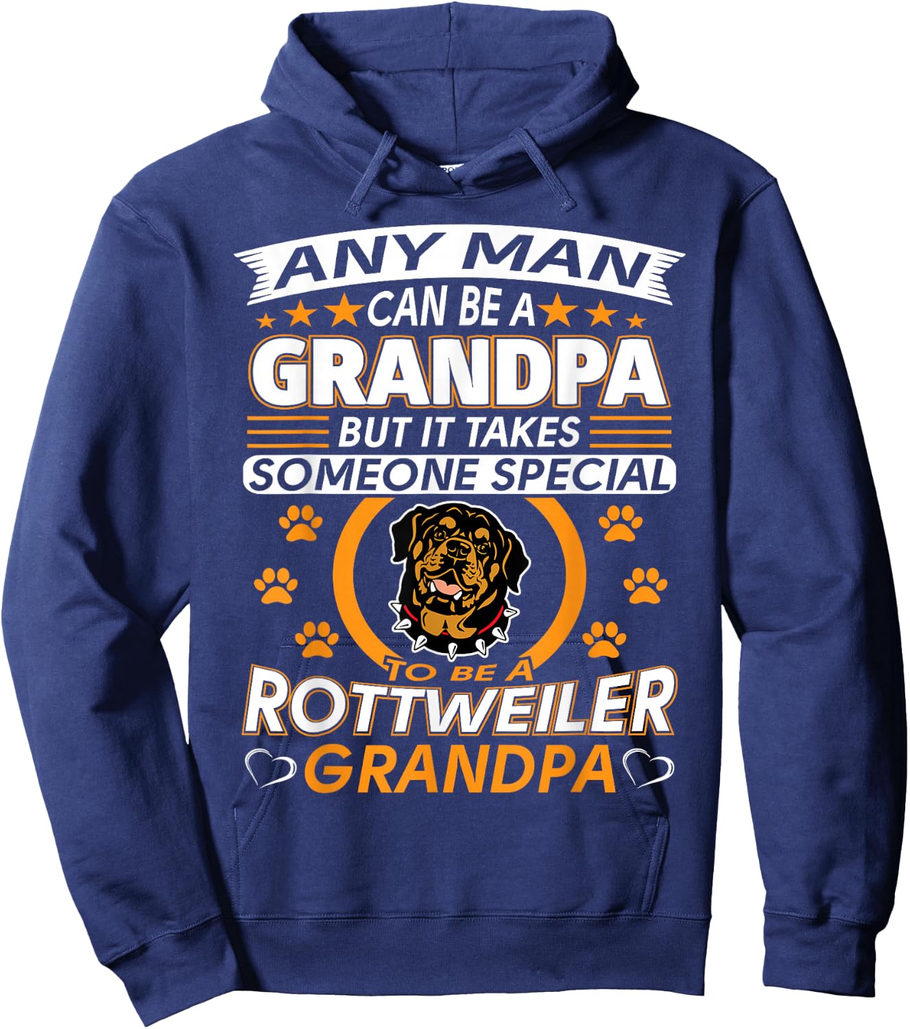 Rottweiler Grandpa T Shirt Best Gift Grandparents Day Hoodie - Hoodie | Navy