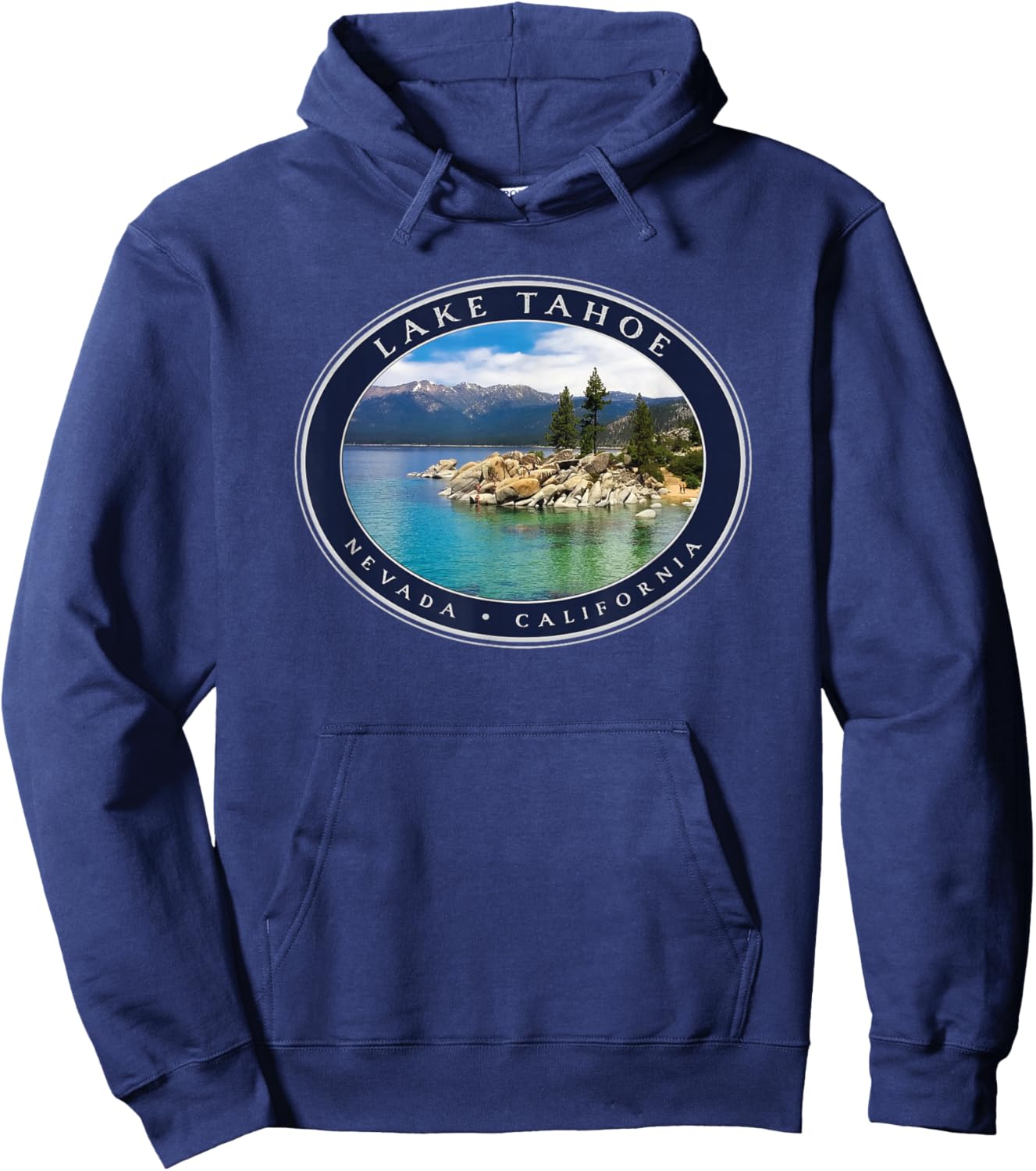 Lake Tahoe California Nevada Mountains Lake Trees Souvenir Hoodie - Hoodie | Navy
