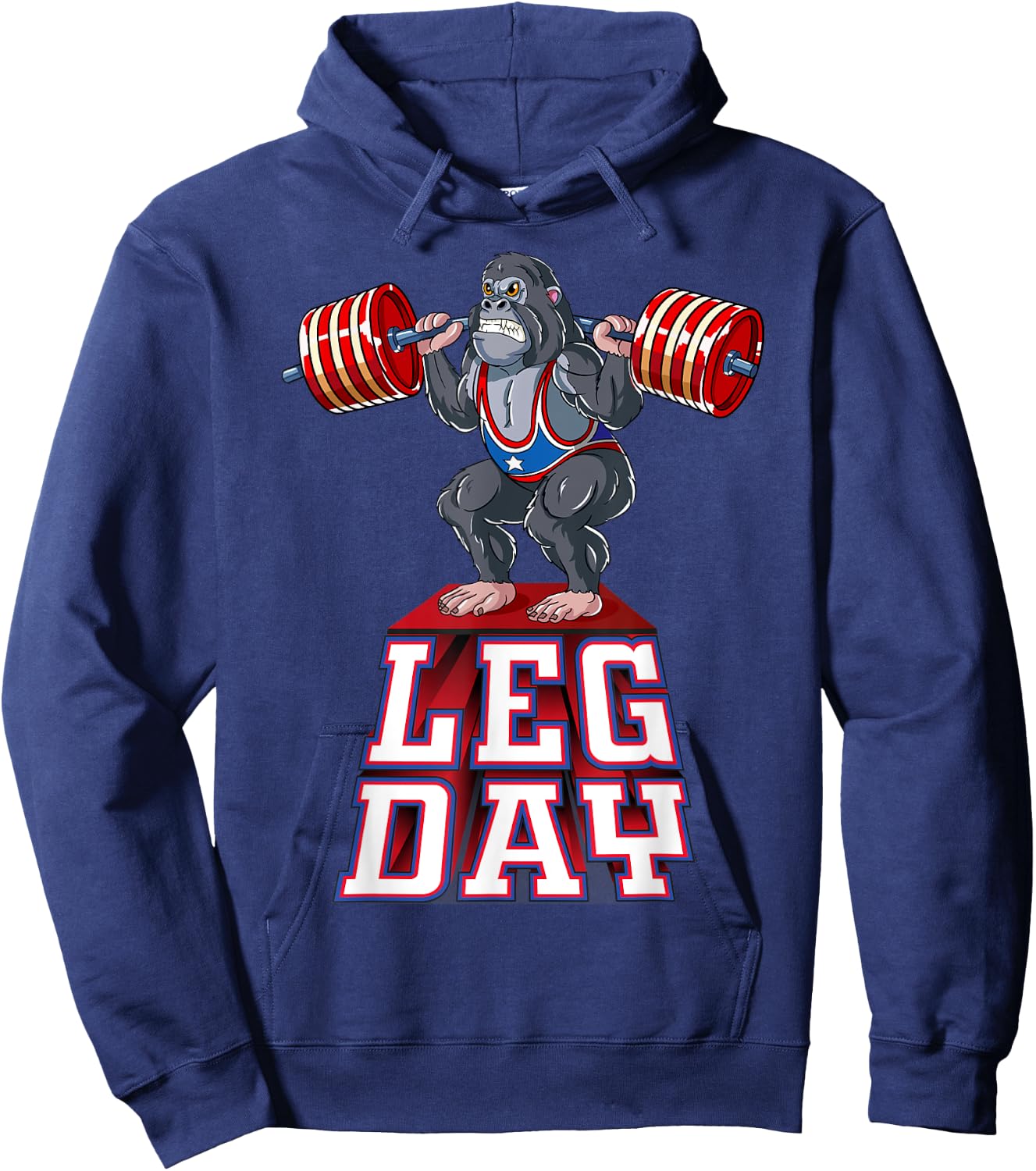 Leg Day gorilla Weight Lifting Squat Gym Training Hoodie - Hoodie | Navy
