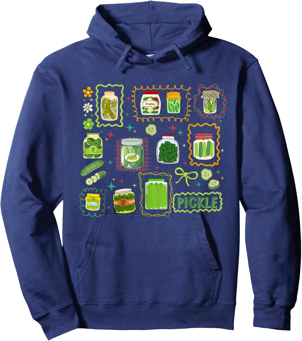 Preppy Canned-Pickles Jar Canning Season Bow Women Girls Hoodie - Hoodie | Navy