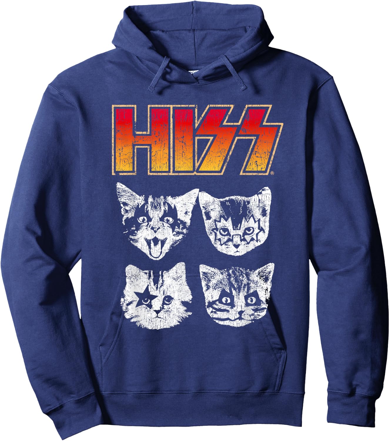 HISS Cat Funny Cats Kittens Rock Music Cat Lover Hiss Women Kids Hoodie - Hoodie | Navy