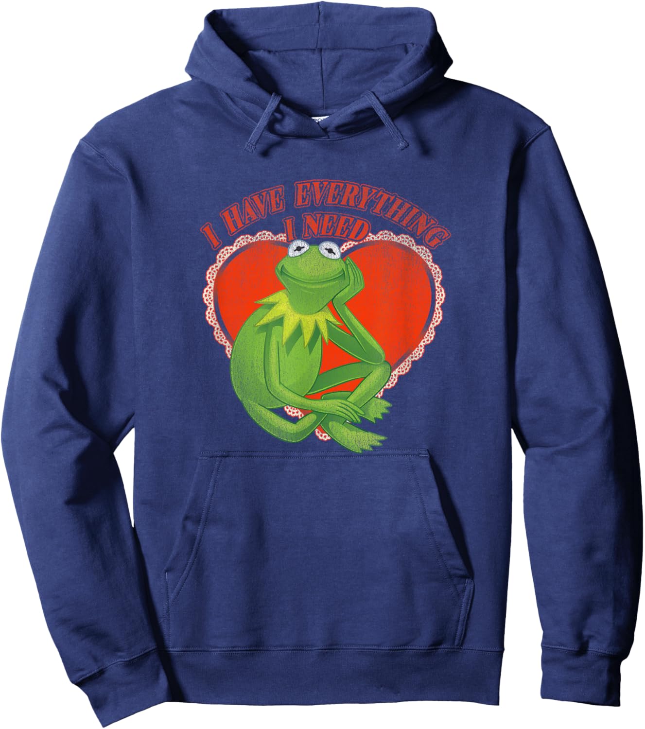 Disney The Muppets Valentine's Day Kermit I Have Everything Hoodie - Hoodie | Navy