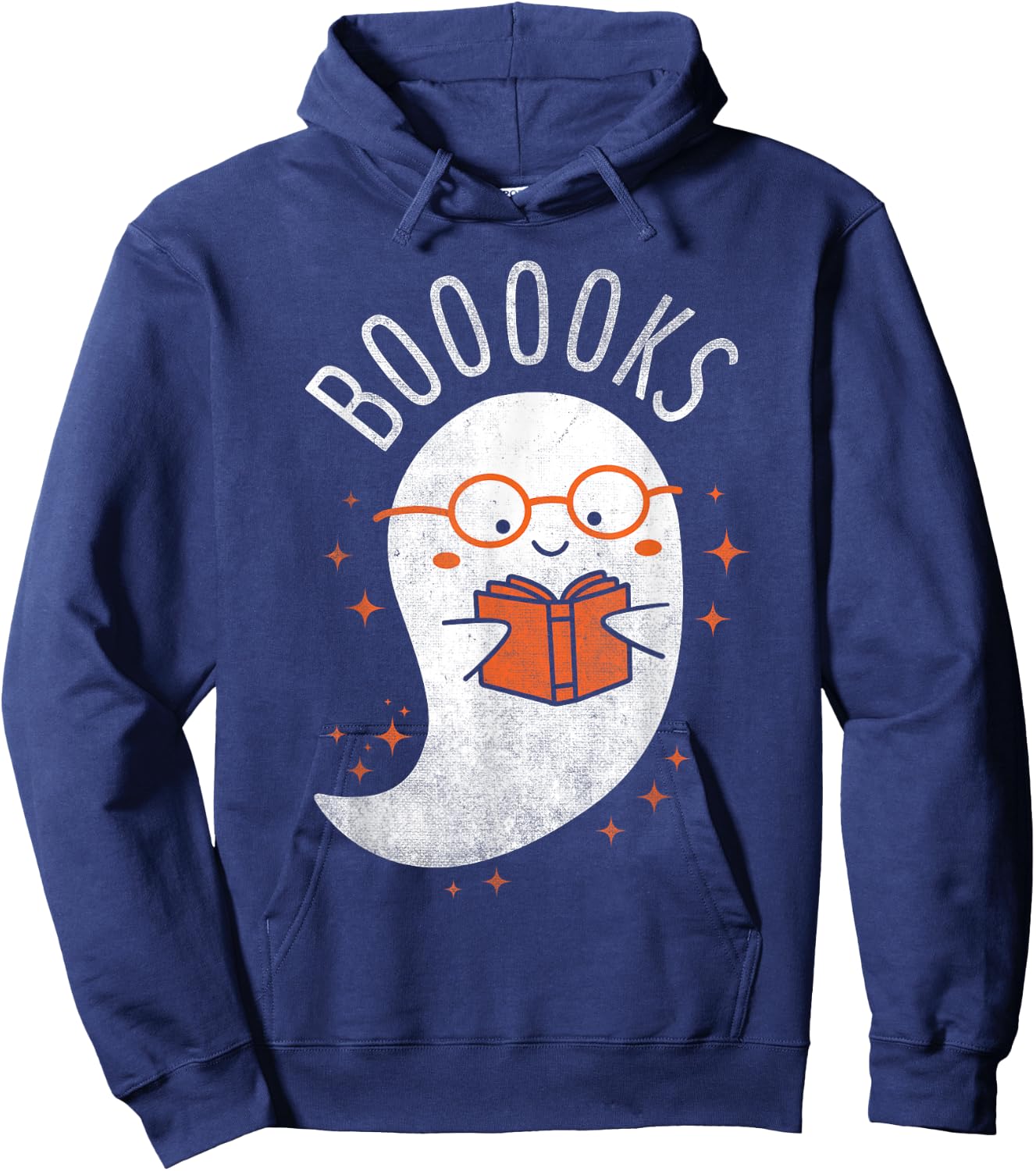 Booooks Ghost Funny Halloween Teacher Book Library Reading Hoodie - Hoodie | Navy