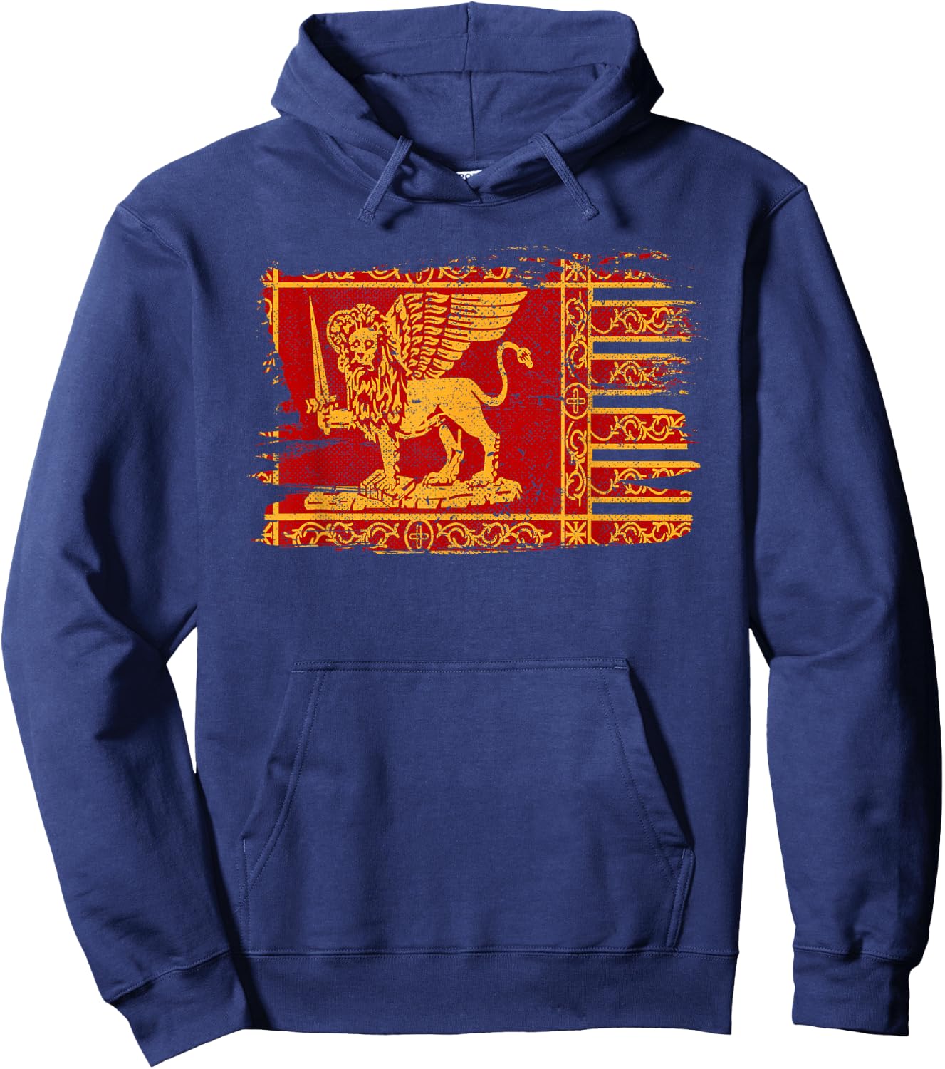 Republic of Venice Veneto Italy Flag Winged Lion Gonfalone Hoodie - Hoodie | Navy