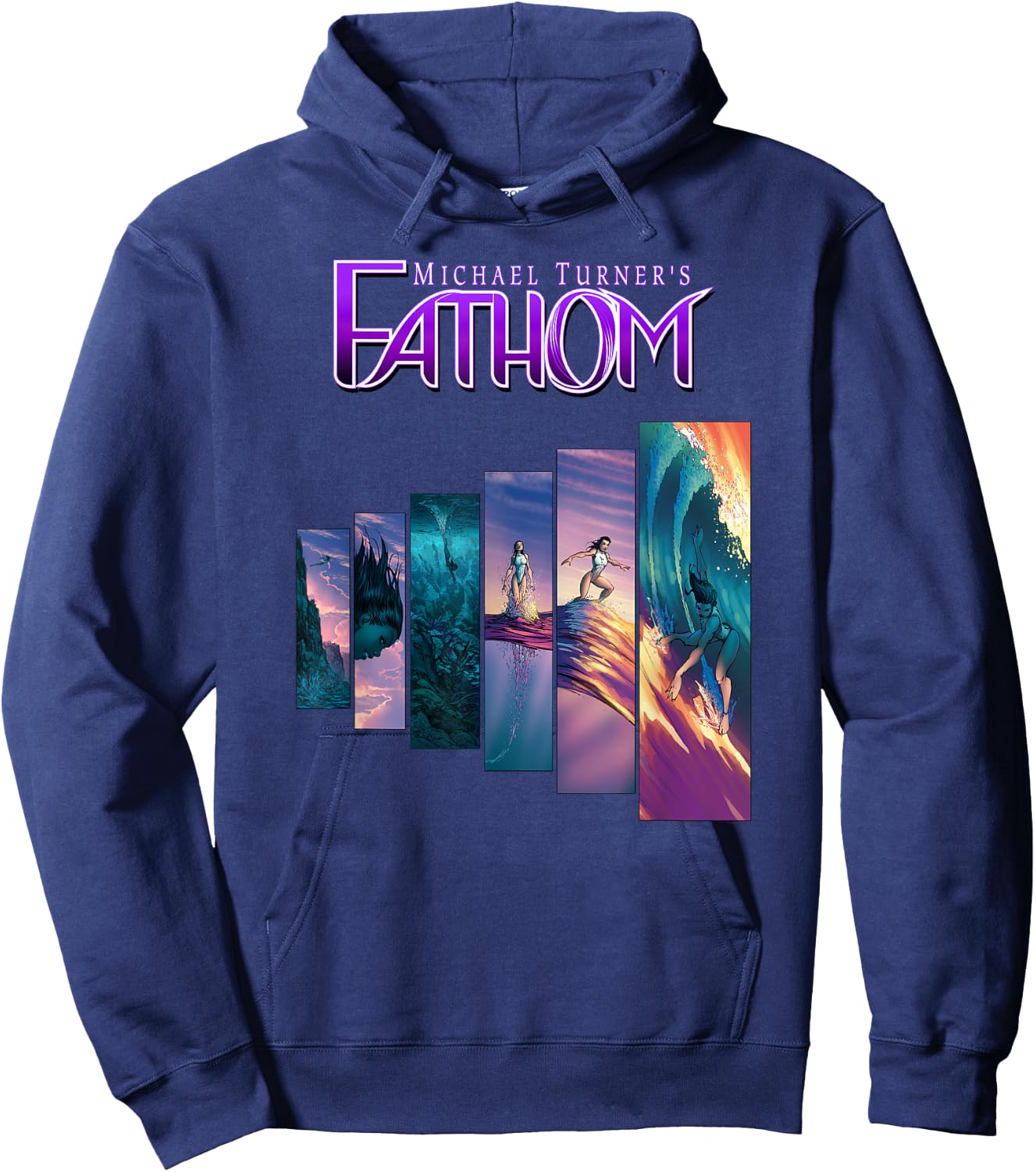 Michael Turner's "Fathom" Aspen Matthews Surf Panels Hoodie - Hoodie | Navy