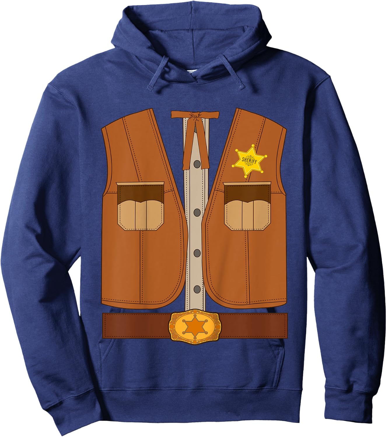 Kids Cowboy Western Sheriff Texas Kids Halloween Costume Hoodie - Hoodie | Navy