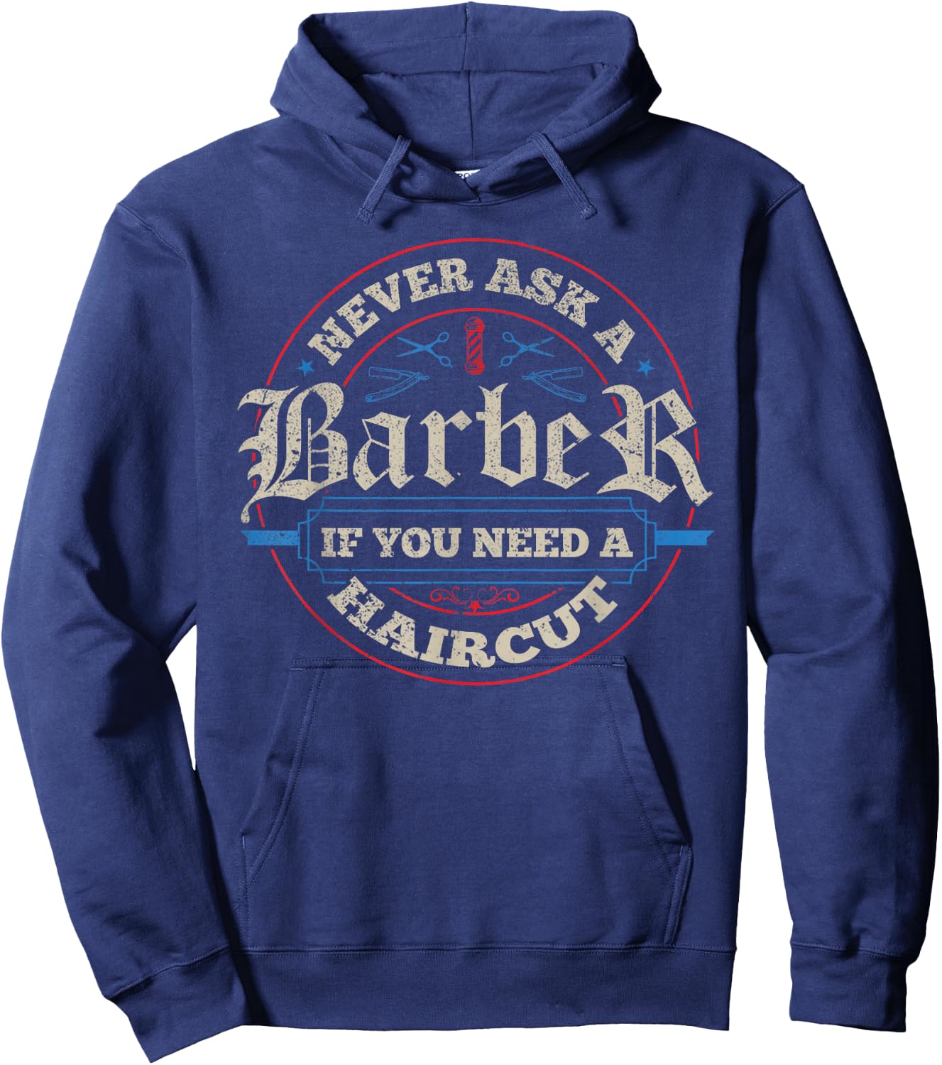 Barber - Haircut Hairstylist Barbershop Barber Hoodie - Hoodie | Navy