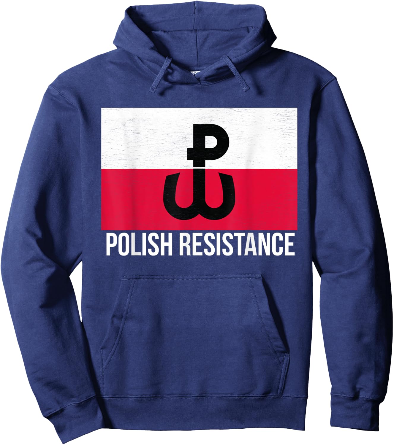 Flag of Poland Polish Resistance T Shirt Hoodie - Hoodie | Navy