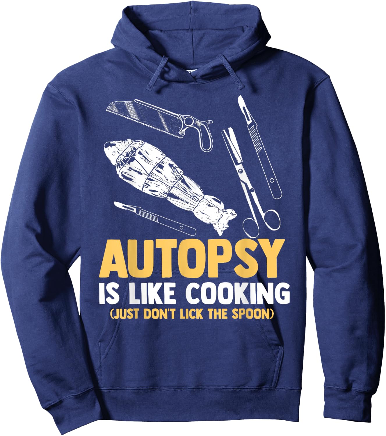 Funny Forensic Scientist Autopsy Cooking Don't Lick Spoon Hoodie - Hoodie | Navy