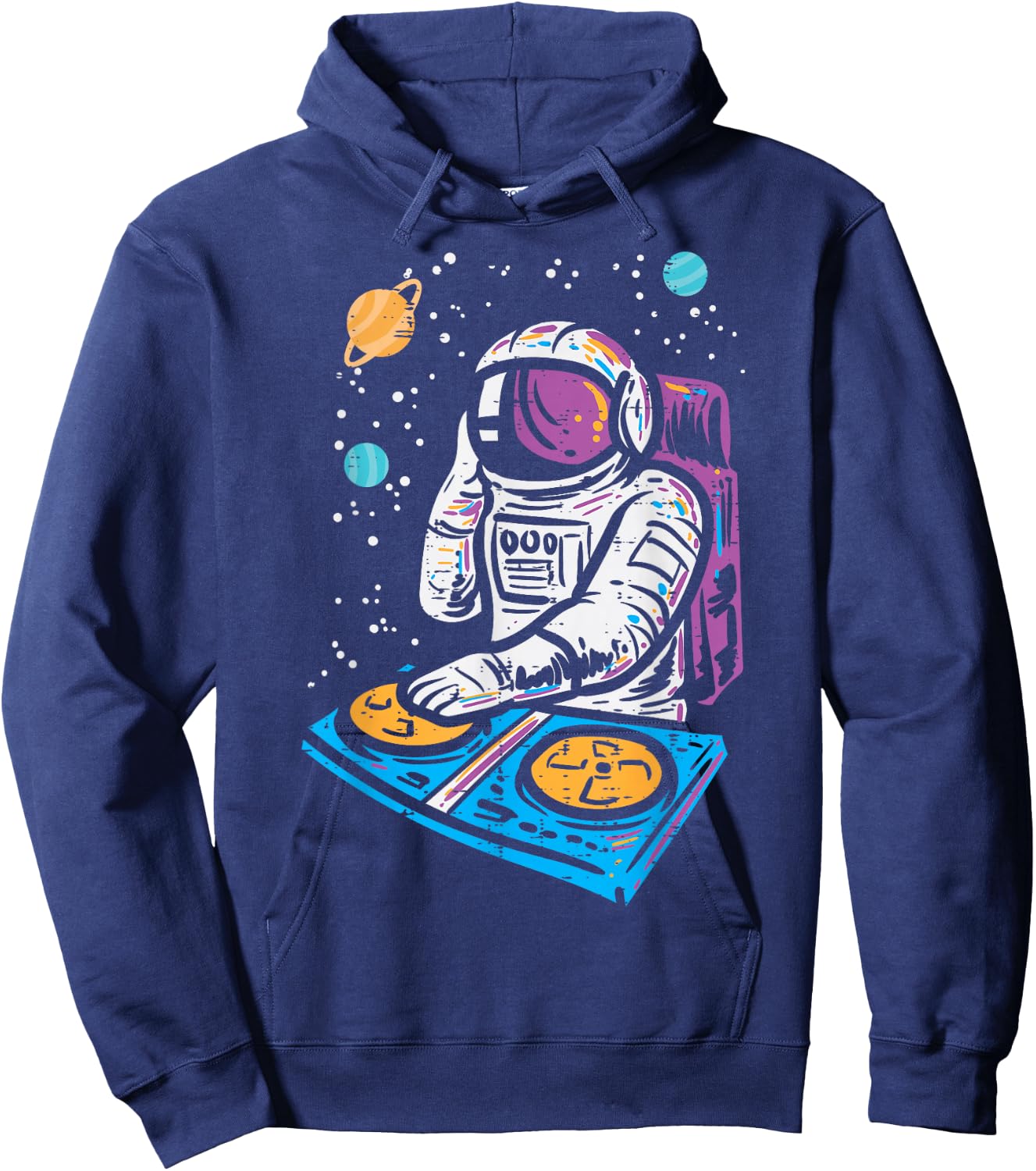 Dj Mixer Astronaut Turntable Space Galaxy Edm Women Men Kids Hoodie - Hoodie | Navy