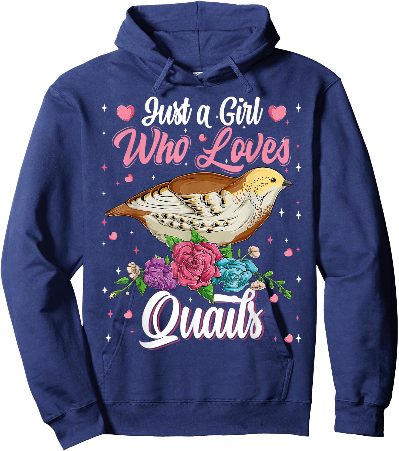 Just A Girl Who Loves Quails Birds Lovers Birdwatching Girls Hoodie - Hoodie | Navy