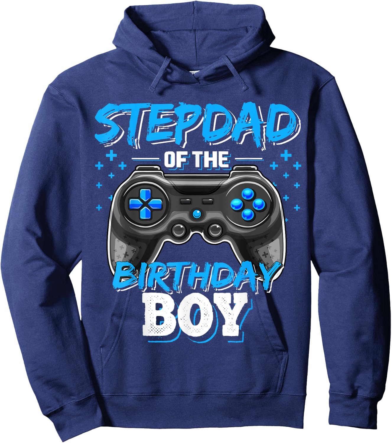 Stepdad of the Birthday Boy Matching Family Video Game Party Hoodie - Hoodie | Navy