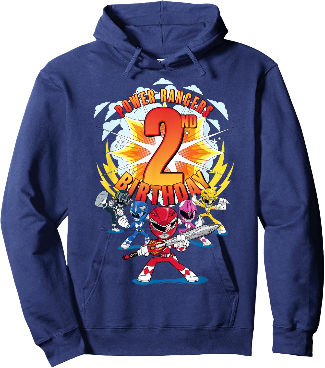Power Rangers Awesome 2nd Birthday Mini Action Shot Hoodie - Hoodie | Navy