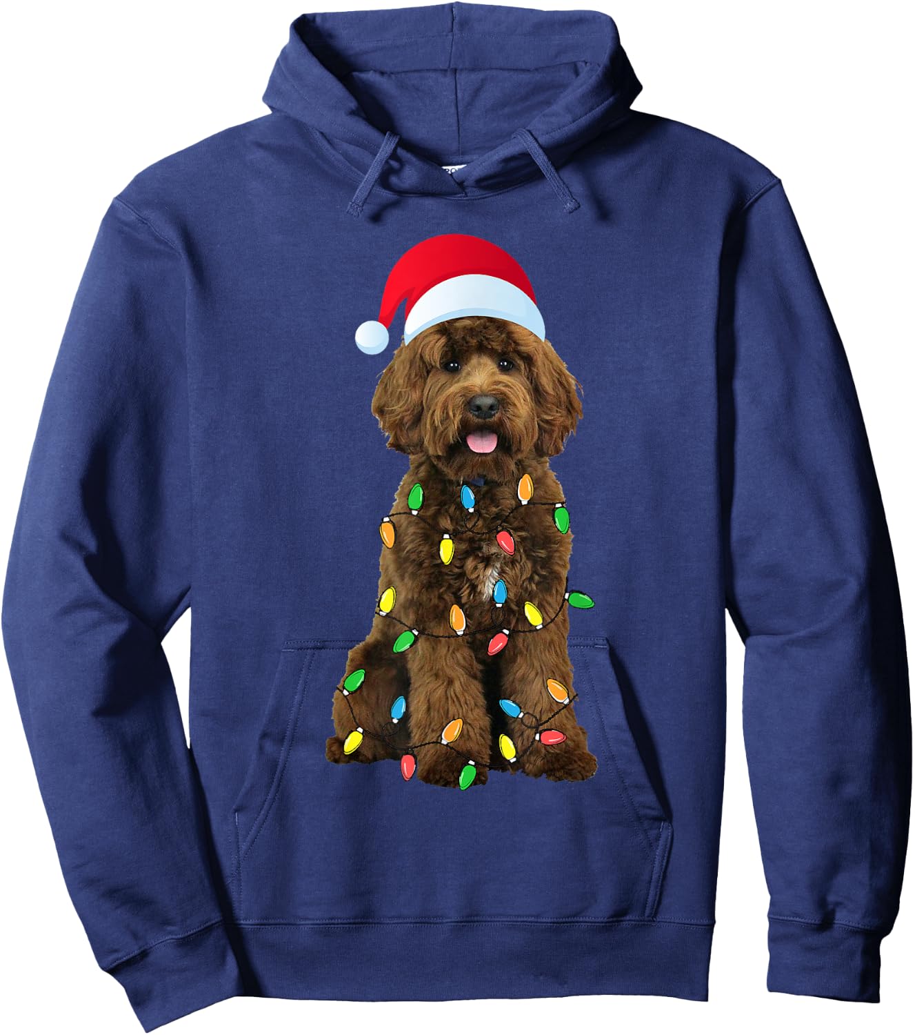 Labradoodle Xmas Dog Funny Christmas Women Kids Hoodie - Hoodie | Navy