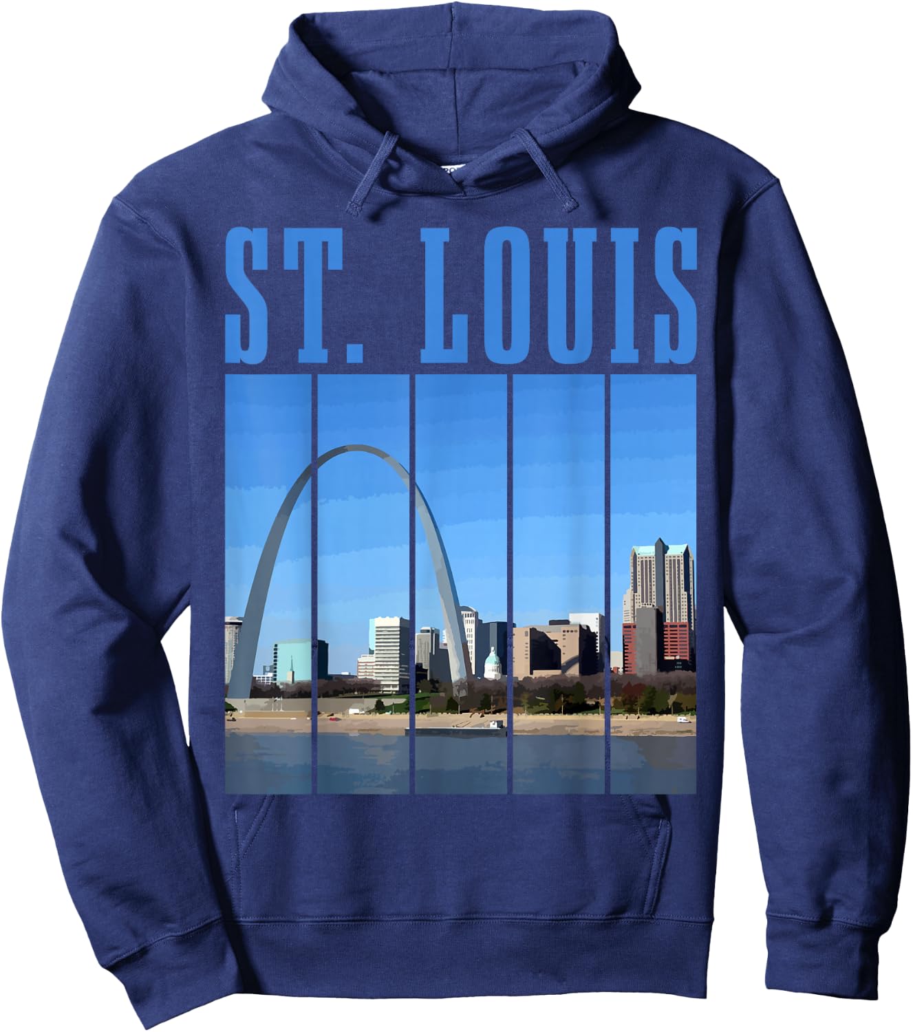 St. Louis Skyline 314 Missouri Vintage Pride Hoodie - Hoodie | Navy